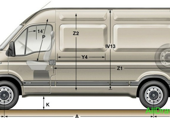 Renault Master (2006) (Renault Master (2006)) - drawings of the car
